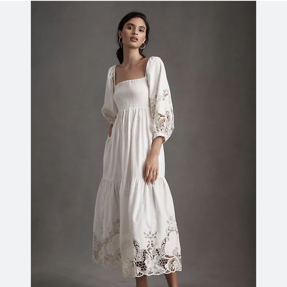BHLDN X FREE PEOPLE DAHLIA CUTWORK MAXI DRESS